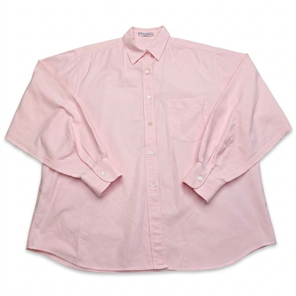 Alain Figaret Paris‎ Mens Pink Oxford Button Down Shirt Size 44 17.5 Long Sleeve